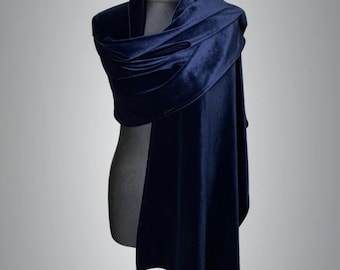 Velour/Velvet wrap shawl bolero Winter wedding shrug, navy velvet, personalise with initials, bridesmaids wrap, navy blue velvet shrug