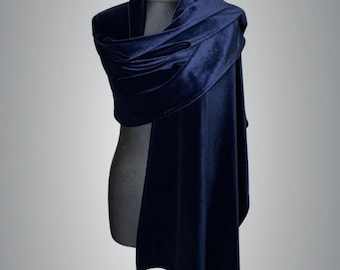 Velours/Samt Schal Bolero Winter Hochzeit Shrug elegantes Accessoire 190 cm Marineblau