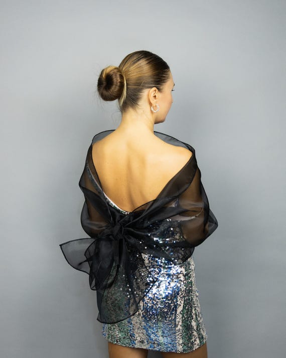 sheer shawl for evening dress Sheer Shawl! Comdrip Shawls and Wraps for Evening Evening Gown Shawl  Women's Chiffon Shawl Wedding Shawl formal Gown Shawl Bride Bridesmaid Shawl  Chiffon Scarfs Dress Cover Up formal Navy One Size -