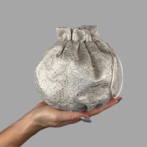 Borsa da champagne in pizzo, borsa beige ecru per il tuo matrimonio o comunione, borsa da sposa in pizzo, borsa da ballo in pizzo floreale, regalo per donna, borsa da sposa unica
