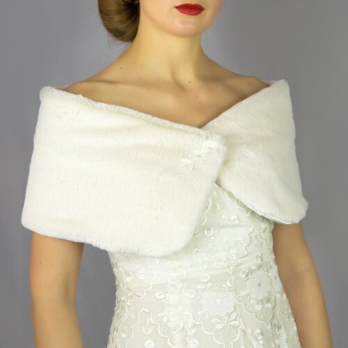 Ivory Minx Faux Fur Shrug Wrap Capelet Shawl Wedding Party Etsy