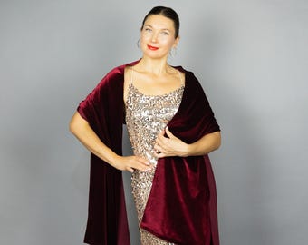 Burgundy Velvet wrap shawl winter wedding shrug burgundy woman shawl bridesmaids burgundy velvet shrug warm woman scarf velvet scarf