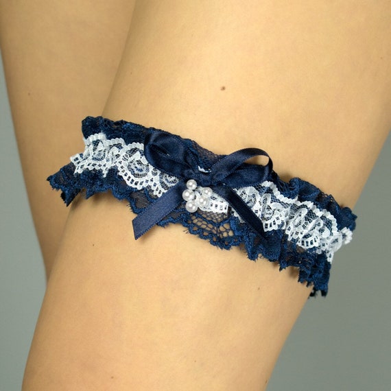 Navy blue garter belt cheap