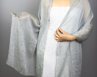 3113 Luxury Chiffon wrap châle boléro mariage 200 cm gris argent tissu clair châle bal bal mariage wrap