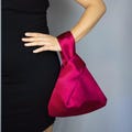 Japanese knot bag raspberry purse hot pink clutch fuchsia bag pink wedding bag party bag fuchsia satin bag raspberry bag woman bag product logo