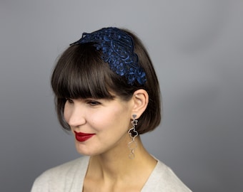 Blue / royal blue / navy blue bridesmaid evening headband tiara diadema wedding bridesmaids headband hair accessories lace headband