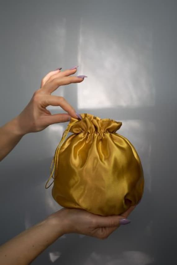 Gold sales satin clutch