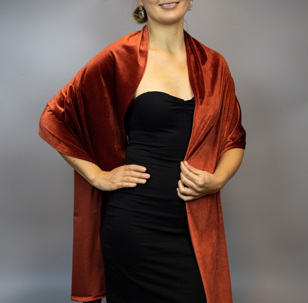 burnt orange shawl wrap