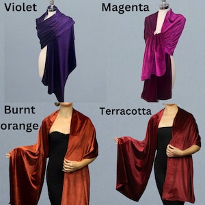 Velour/Velvet wrap shawl bolero Winter wedding shrug elegant accessory 190 cm navy blue image 6