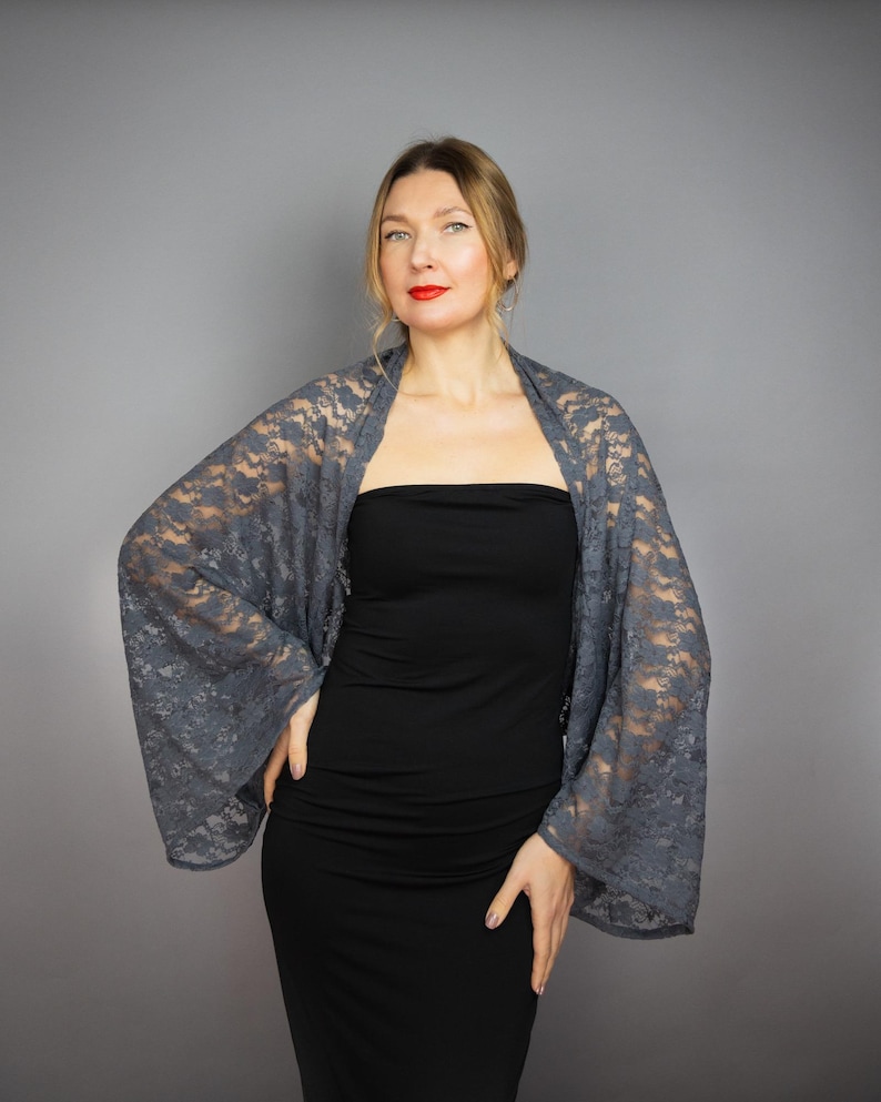 Red lace sleeves bolero red lace wrap red shrug burgundy red evening shrug , red shoulder wrap , lace jacket burgundy red wrap burgundy wrap image 4