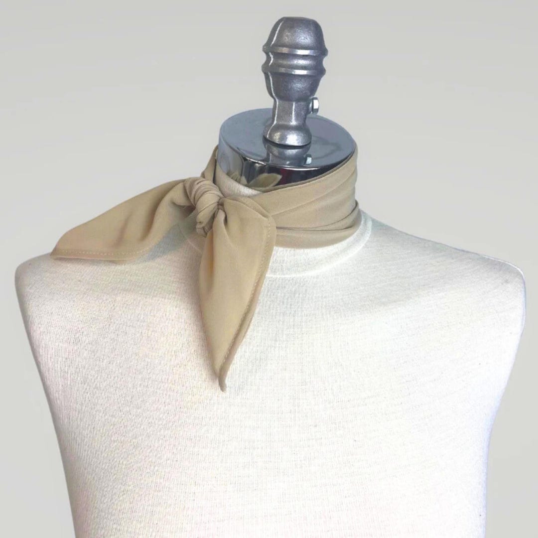Neck Scarf Beige Chiffon Various Colors Scarf Neck Tie Women