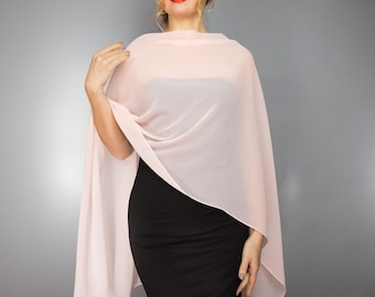 Light pink capelet misty rose shrug pink Greek style wrap sheer Greek cape sheer scarf light pink cape bridesmaids wrap sheer bridal cape