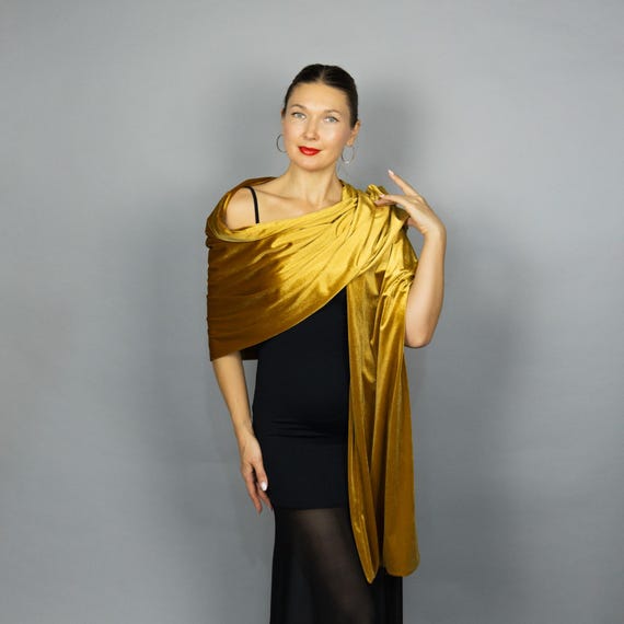 ladies gold shawl