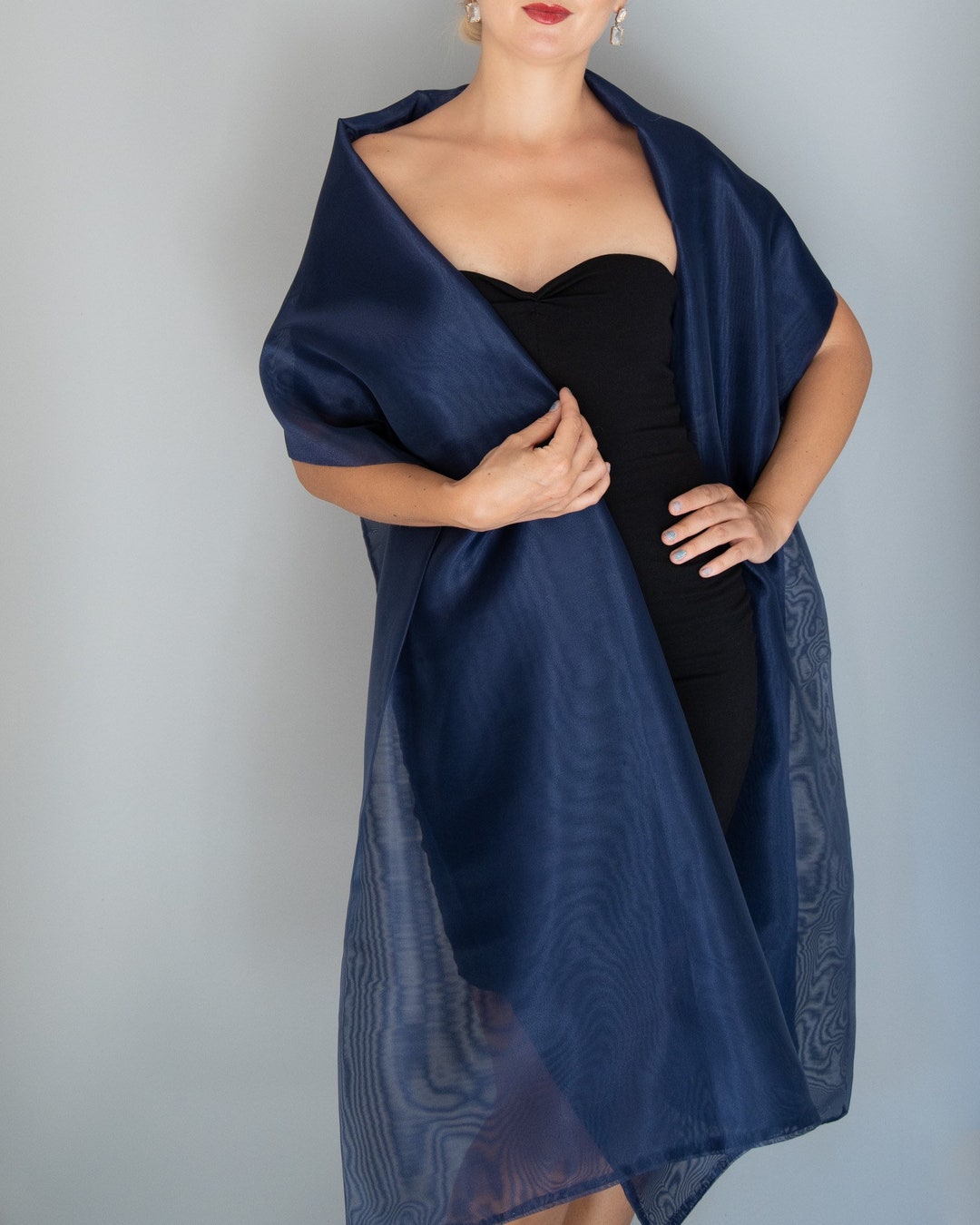 Large Double Organza Wrap Shawl, Plus Size Wedding Shrug,large