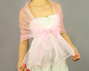 Pink Rose Organza omslagdoek bolero zomer lente bruiloft bolero elegant accessoire 185 cm rosa fuchsia