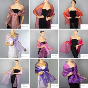Light champagne organza wrap champagne pull through wrap bridesmaid shawl champagne organza scarf champagne loop wrap woman organza shrug image 19