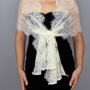 Luxury ivory cream beige lace wrap shawl bolero shrug wedding bridal evening wear cream shawl, cream wrap, lace wrap, lace shawl