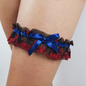 Bridal Lingery Bridal garter wedding garter blue red black lace prom garter bridesmaids gift