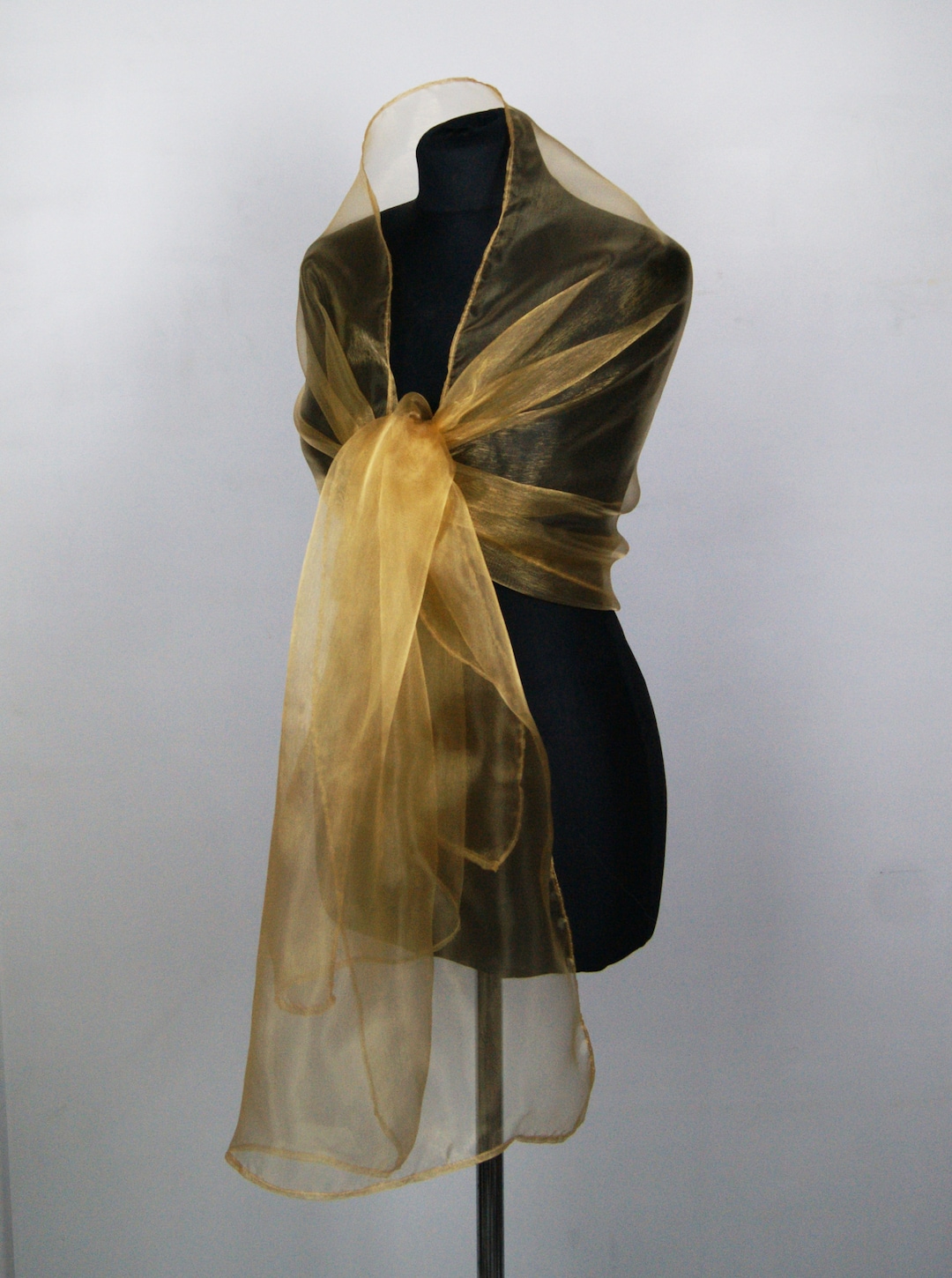 Organza Golden Gold Wrap Shawl Bolero Bridal Shrug Organza Wrap Organza ...