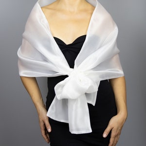 2 sided off white or other colors Organza wrap shawl summer spring wedding shrug wedding dress, comunion, party