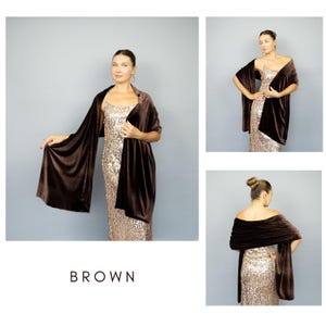 Pink blush velvet velour wrap shawl bolero Winter wedding shrug velvet scarf pink mauve velvet, rose velvet,velvet scarf, warm bridal scarf Brown