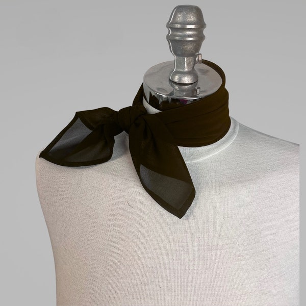 Neck scarf brown chiffon various colors scarf neck tie women accessories square scarf other colors available on demand
