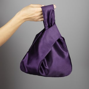 Sac noeud japonais violet sac de soirée violet sac de bal de promo sac de demoiselle d'honneur pochette violet sac à main violet sac violet sac aubergine petit sac pour femme