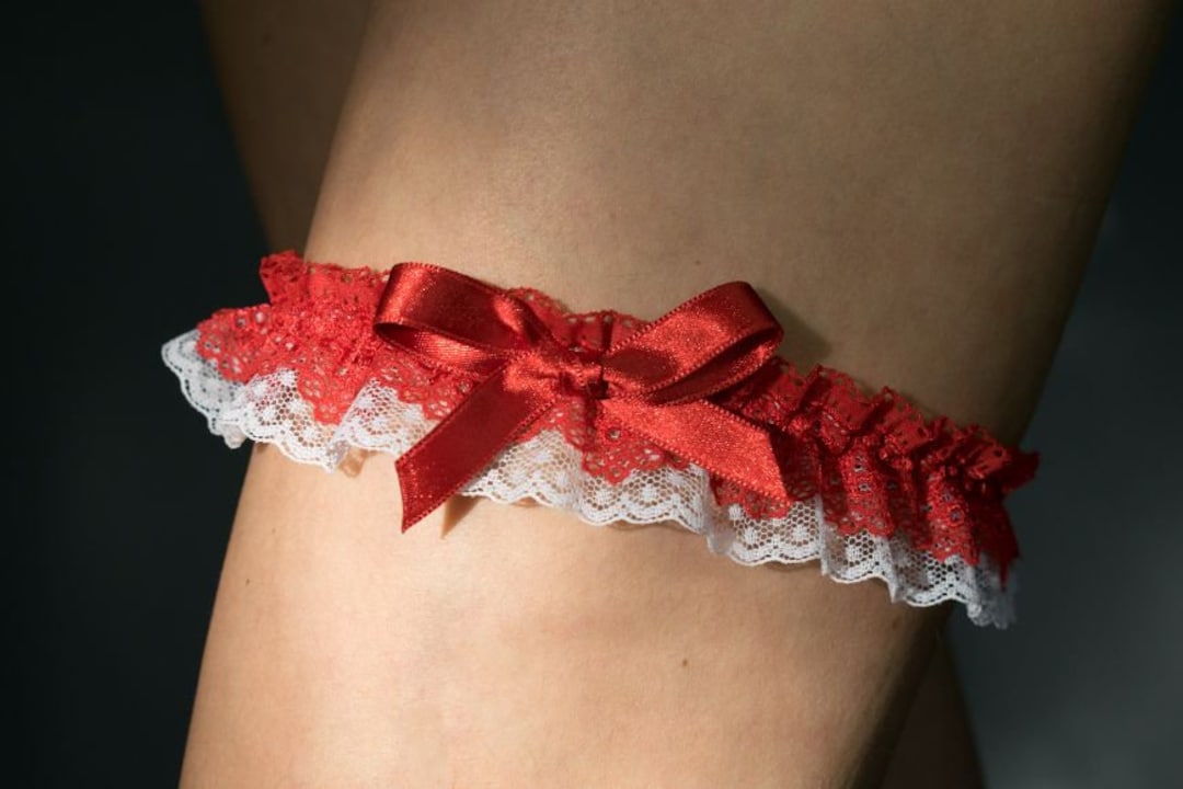 Prom Garter , Tossing Garter, Bridal Garter Red Garter Betty Boop Garter Red Black Satin Garter ...
