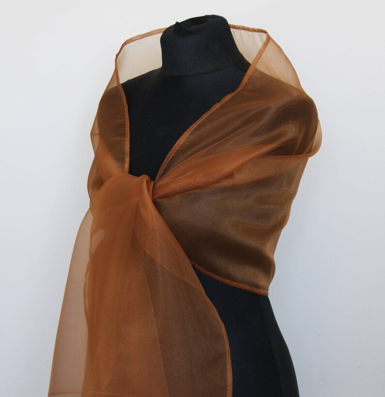 Brown Bronze Organza shawl wrap shrug summer sprinng evening Etsy