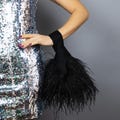 Japanese knot bag black feathers purse black clutch black evening bag unique luxury bag feather purse ostrich feathers bag feathers clutch product logo