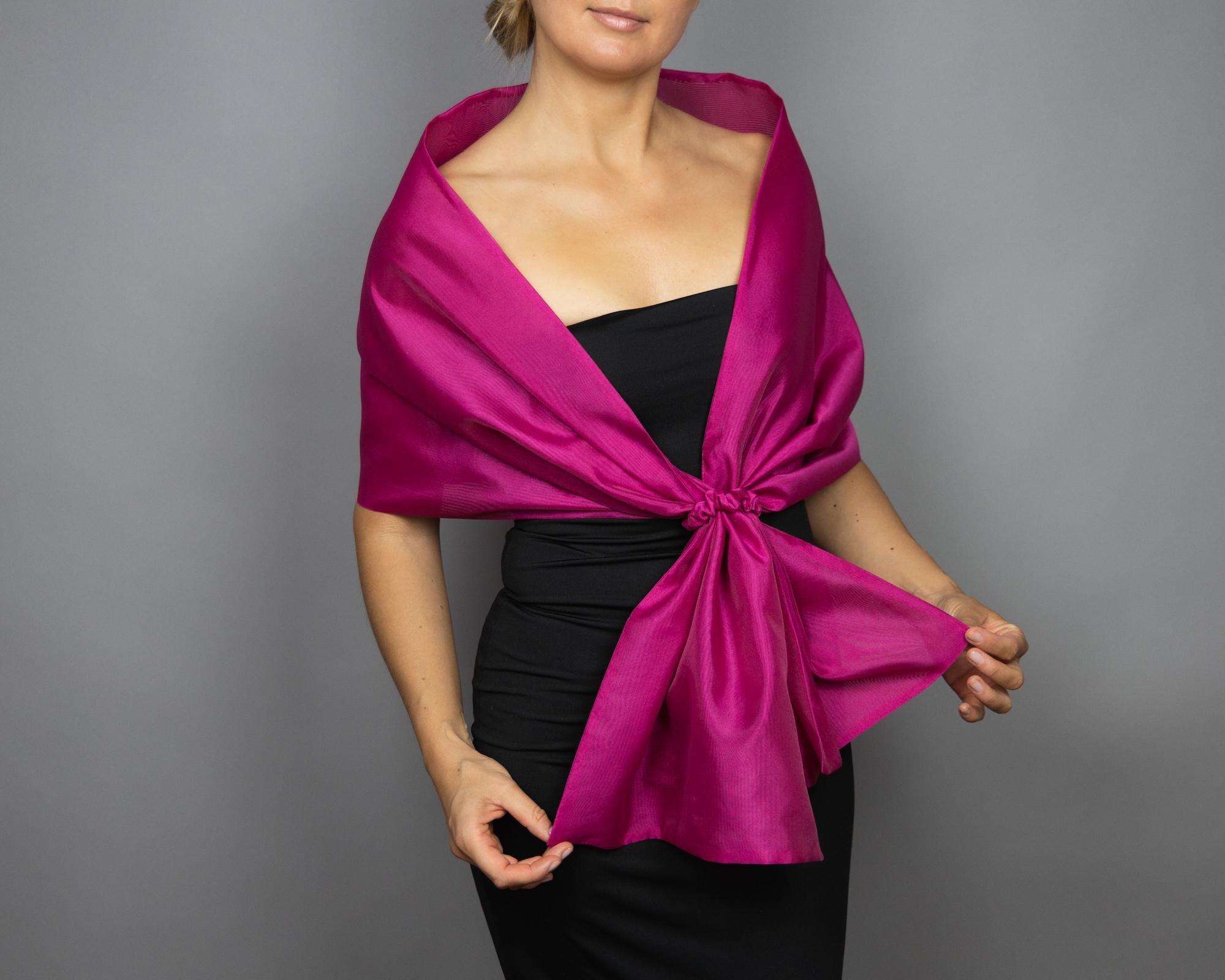 knee length dresses for ladies Victoria Dress Magenta Pansy Vine Organza Purple / M main image 1