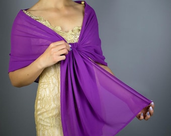 Lilac Purple Violet Wrap Shawl bolero Shrug spring summer wedding chiffon 200 cm evening dress wedding bridesmaid dress