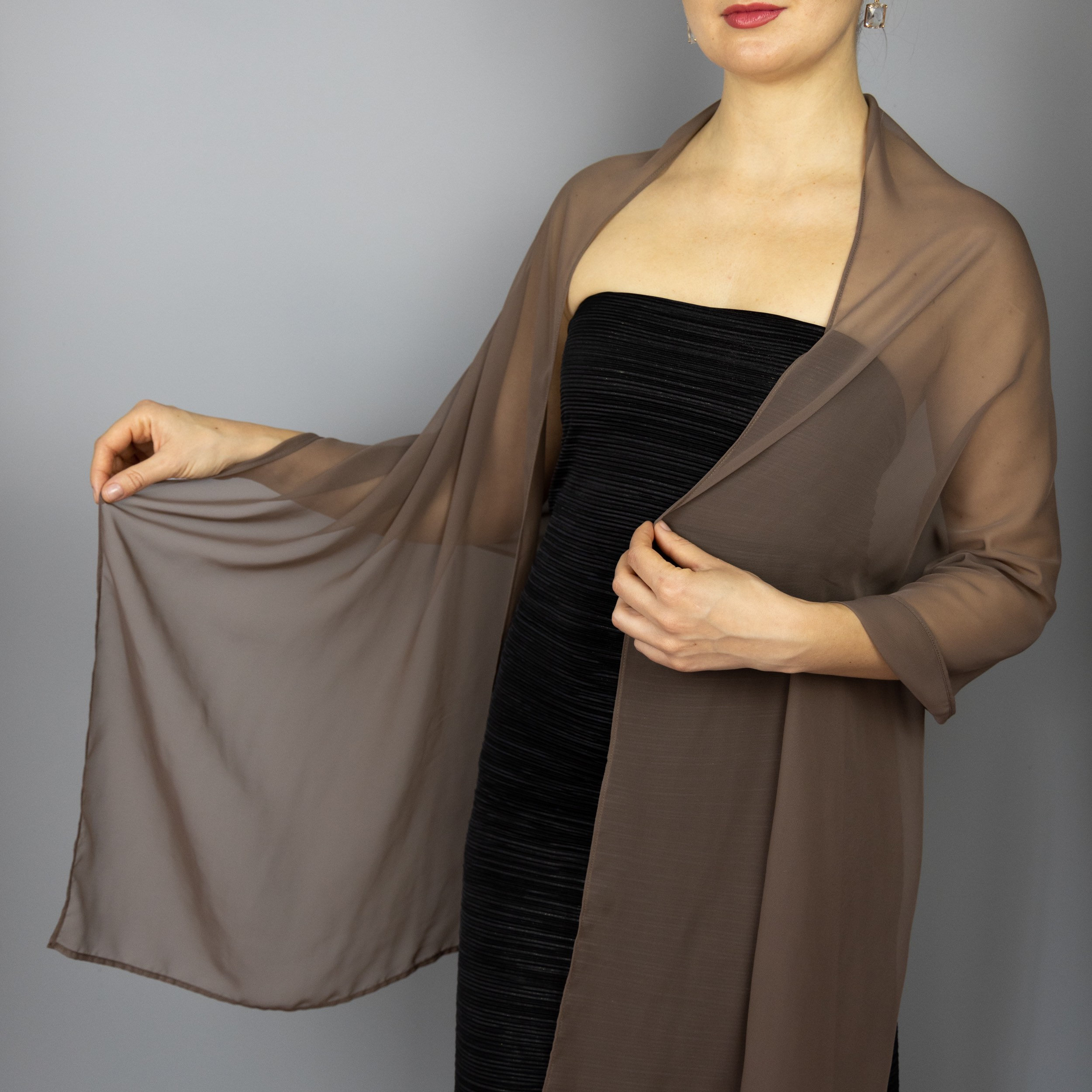 Light Brown Chiffon shawl wrap shrug summer sprinng evening Etsy