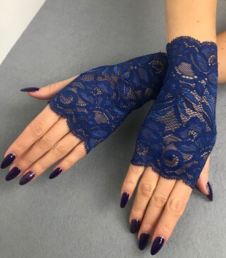Lufdegim Guanti Lunghi In Pizzo Senza Dita - Modello Vintage Anni '20, Nero, Lunghezza 46 Cm - Accessorio Elegante Per Matrimoni, Feste, Halloween, Serate Di Gala