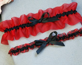 Conjunto de liga con estampado animal, liga de graduación con estampado animal, conjunto de liga de boda, liga de lanzamiento, liga de recuerdo, liga de novia negra y roja, liga de boda roja y negra