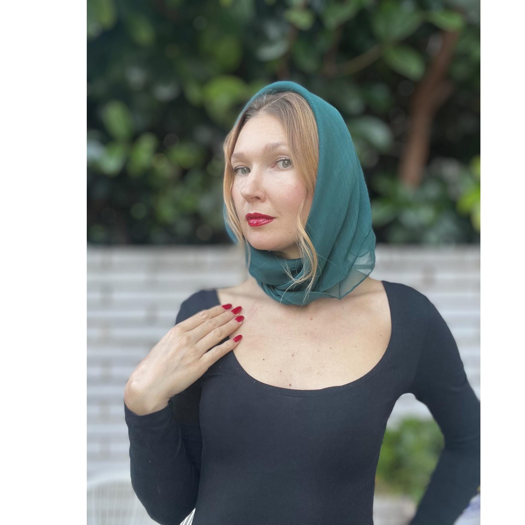 2 Sciarpe A Nastro In Satin Seta Per Donna - Lunghe 100 Cm, Sottili, Color Arancione, Multiuso (Collo, Borsa, Capelli) - 2