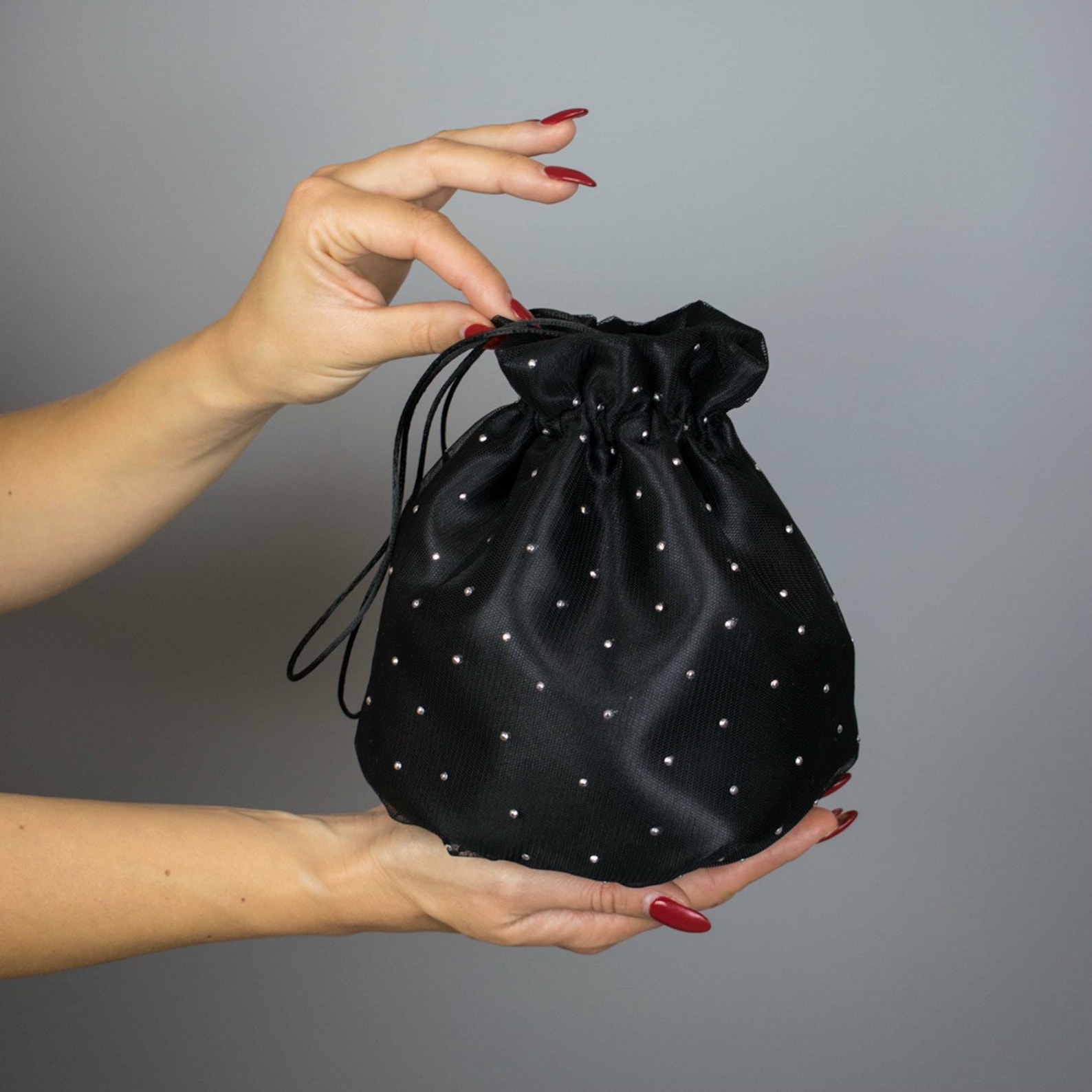 Elegant Satin Rhinestone Bag / Money Bag / Purse Black Dress Etsy