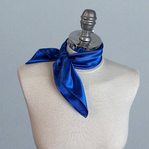 Satin neck scarf , royal blue scarf, various colors scarf , blue neck tie women accessories square scarf other colors available on demand