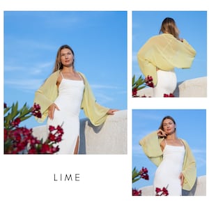 Dusty rose pink mauve Chiffon wrap shawl bolero sleeves bridesmaids gift wedding gift shrug mother of the bride outfit evening cape jacket Lime