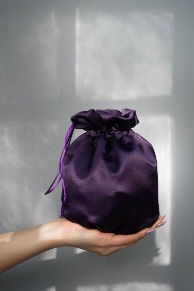 Elegant bag purse purple aubergine wine wedding purple satin purse money bag communion party dress accessory clutch prom