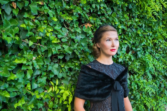 black dress with fur shawl All Class Faux Fur Shawl