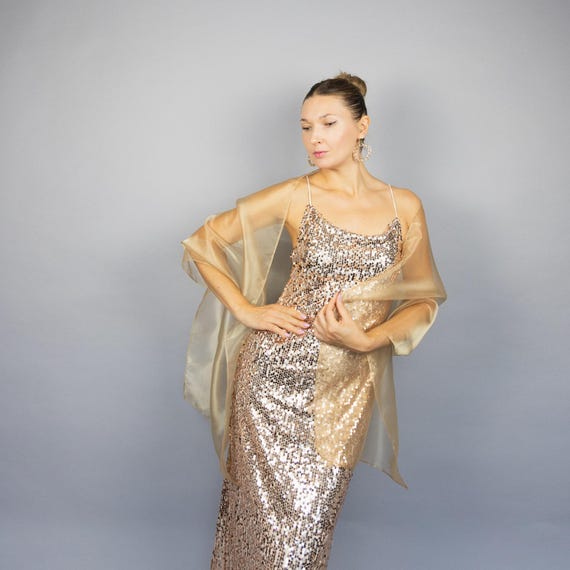 Gold organza wrap golden sheer shawl golden shawl golden scarf golden sheer shrug bridesmaids scarf woman sheer scarf evening shawl prom