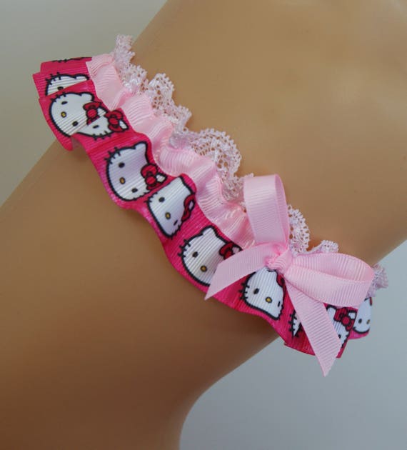 Wedding Ceremony Hello Kitty Rhinestone Garter Bridal Garters Toss Blue
