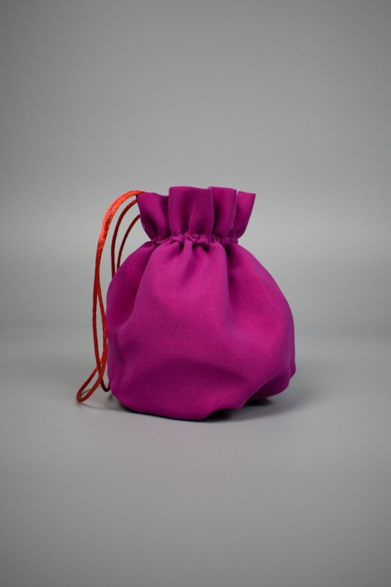 Satin Chiffon Bag Color Fuchsia Hot Pink Money Bag Purse Etsy