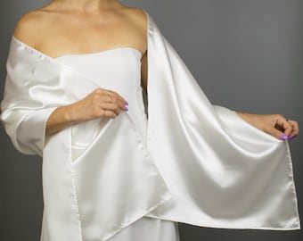 Elfenbein satin wrap ivory ivory Satin Wrap Sommer Frühling Hochzeit Braut Abendgarderobe Frau Elfenbein schal prom ivory wrap Brautschal