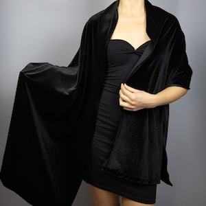 Black Velour / Velvet wrap, black velvet shrug, velvet shawl, personalise with initials, bridesmaids velvet shawl, winter wedding wrap, gift