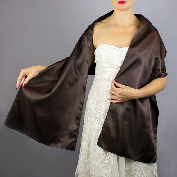brown shawls for dresses Satin Shawl