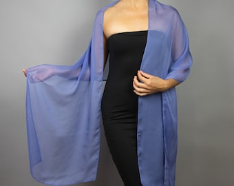 Periwinkle blue shawl blue scarf light blue chiffon wrap blue shawl wedding scarf bridesmaids  scarf blue wrap Yale blue scarf  woman shawl