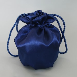 Elegante borsa blu navy da sposa primavera estate borsa in raso borsa porta soldi in raso comunione, festa, accessorio per abito blu, pochette