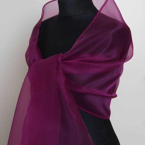 Luxury Organza wrap shawl bolero Winter wedding shrug elegant 200 cm violet purple lilac lila
